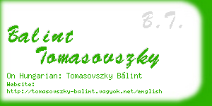 balint tomasovszky business card